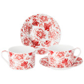 Чайный набор "ROSES" на 2 пер. 4 пр. 200 мл (кор=18наб.) LEFARD 86-2565