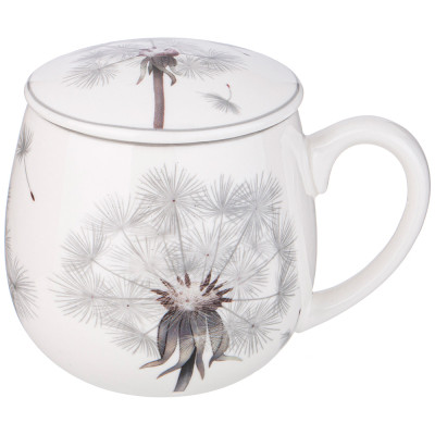 Кружка заварочная DANDELION с металл. ситом и фарфор. крышкой 420 мл LEFARD 87-285