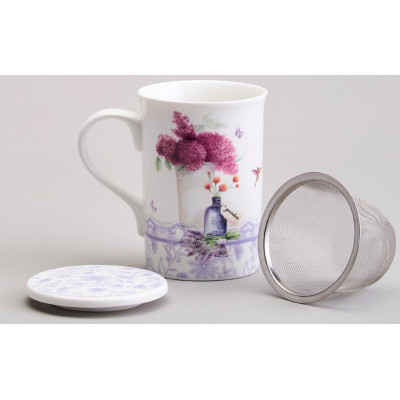 Кружка заварочная с металл. ситом и фарфор. крышкой 320 мл LEFARD 87-309-1