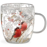 Кружка с двойными стенками "СНЕГИРИ" 410 мл LEFARD 887-483