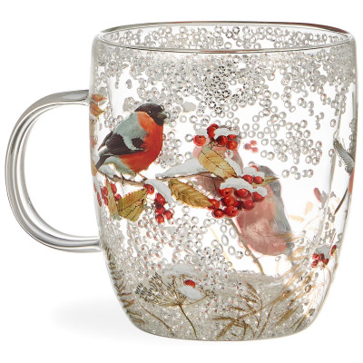 Кружка с двойными стенками "СНЕГИРИ" 410 мл LEFARD 887-483-1