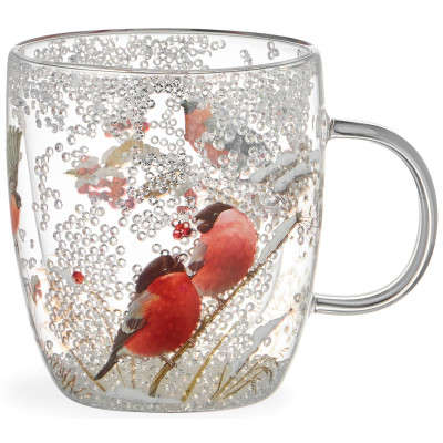 Кружка с двойными стенками "СНЕГИРИ" 410 мл LEFARD 887-483
