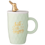 Кружка с крышкой и ложкой BUNNY 390мл, мятная LEFARD 90-1094