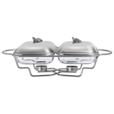 Мармит двойной серия "HARMONY" со стеклянными формами для запекания, 1,6л/1,6л LEFARD 920-112-3