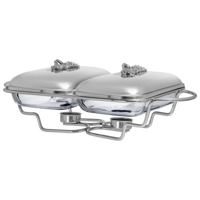 Мармит двойной серия "HARMONY" со стеклянными формами для запекания, 1,6л/1,6л LEFARD 920-112