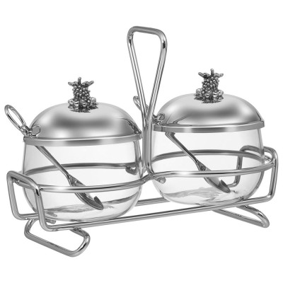 Емкость для хранения двойная серия "HARMONY" 320мл/320мл с ложками LEFARD 920-115-3