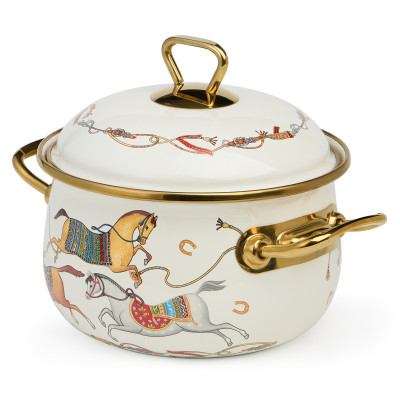 Кастрюля эмалированная с крышкой, серия PASSAGE, 2,1л, диа.16см подходит для индук.плит LEFARD 950-651-3