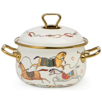 Кастрюля эмалированная с крышкой, серия PASSAGE, 2,1л, диа.16см подходит для индук.плит LEFARD 950-651