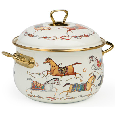 Кастрюля эмалированная с крышкой, серия PASSAGE, 3,8л, диа.20см подходит для индук.плит LEFARD 950-653-2