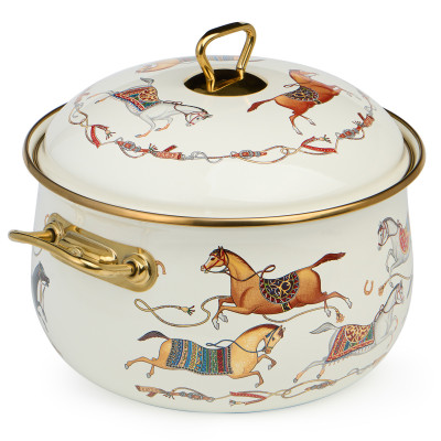 Кастрюля эмалированная с крышкой, серия PASSAGE, 4,8л, диа.22см подходит для индук.плит LEFARD 950-654-1