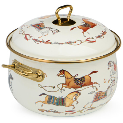 Кастрюля эмалированная с крышкой, серия PASSAGE, 4,8л, диа.22см подходит для индук.плит LEFARD 950-654-2