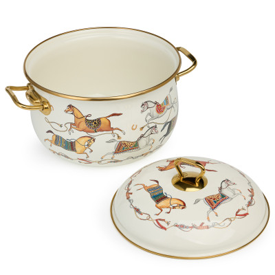 Кастрюля эмалированная с крышкой, серия PASSAGE, 4,8л, диа.22см подходит для индук.плит LEFARD 950-654-3