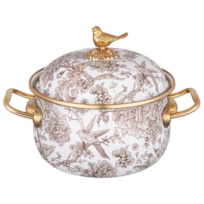 Кастрюля эмалированная с крышкой, серия royal garden 2,1л, диа.16см подходит для индукцион.пл LEFARD 950-717
