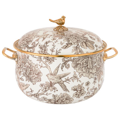 Кастрюля эмалированная с крышкой 4,8л, диа.22см подходит для индукцион.пл LEFARD 950-720