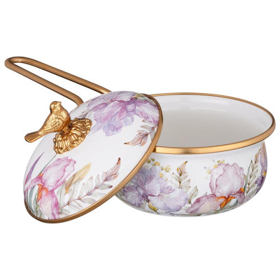 Ковш эмалированный, серия IRISES 14см/0,9л d=14 см длина=31см подходит для индукцион LEFARD 950-750-1