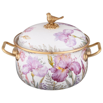 Кастрюля эмалированная с крышкой, серия IRISES 2,8л, диа.18см подходит для индук.пл LEFARD 950-752