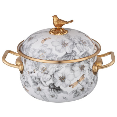 Набор кастрюль эмалированных серия яблоневый сад, 6пр. 2,1л, 2,8л и 3,8л LEFARD 950-777-1