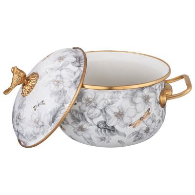 Набор кастрюль эмалированных серия яблоневый сад, 6пр. 2,1л, 2,8л и 3,8л LEFARD 950-777-3