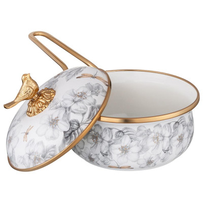 Набор посуды серия яблоневый сад 6пр: кастрюли 2,1л+2,8л (16+18см) и ковш 0,9л (14 см) LEFARD 950-780-3