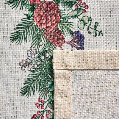 Скатерть 110х140 cm прямоугольная, "CELEBRATION", цвет: бежевый, полиэстер 100% (кор=34шт LEFARD 986-001-18-3