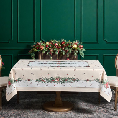 Скатерть 160х220 cm прямоугольная, "CELEBRATION", цвет: бежевый, полиэстер 100% (кор=18 LEFARD 986-001-20-10