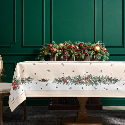 Скатерть 160х220 cm прямоугольная, "CELEBRATION", цвет: бежевый, полиэстер 100% (кор=18 LEFARD 986-001-20-11