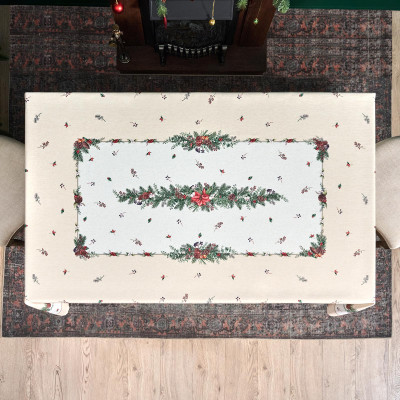 Скатерть 160х220 cm прямоугольная, "CELEBRATION", цвет: бежевый, полиэстер 100% (кор=18 LEFARD 986-001-20-14