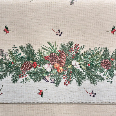 Скатерть 160х220 cm прямоугольная, "CELEBRATION", цвет: бежевый, полиэстер 100% (кор=18 LEFARD 986-001-20-8