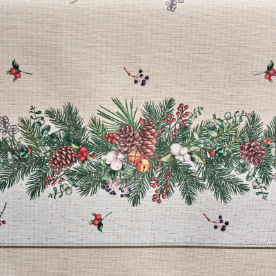 Скатерть 140х300 cm прямоугольная, "CELEBRATION", цвет: бежевый, tm , полиэстер 100% (кор=14ш LEFARD 986-001-21-3