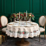 Скатерть d145 cm круглая, "CELEBRATION", цвет: бежевый, полиэстер 100% (кор=32шт.) LEFARD 986-001-24