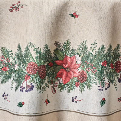 Скатерть d145 cm круглая, "CELEBRATION", цвет: бежевый, полиэстер 100% (кор=32шт.) LEFARD 986-001-24-1