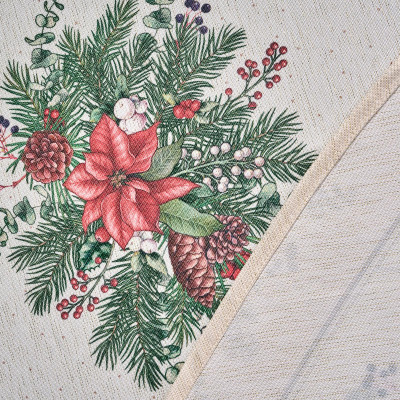 Скатерть d145 cm круглая, "CELEBRATION", цвет: бежевый, полиэстер 100% (кор=32шт.) LEFARD 986-001-24-4