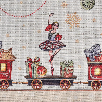 Скатерть 160х220 cm прямоугольная, " ЩЕЛКУНЧИК" цвет: бежевый, tm , полиэстер 100% (кор=18шт.) LEFARD 986-002-20-4