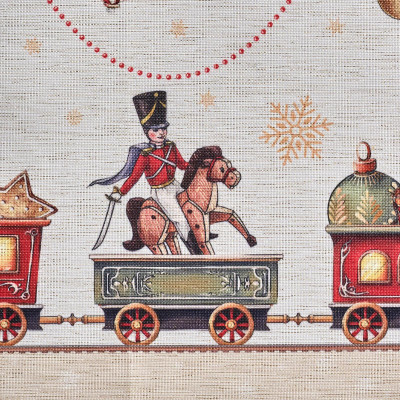 Скатерть 175х400 cm прямоугольная, " ЩЕЛКУНЧИК" цвет: бежевый, tm , полиэстер 100% (кор=12шт.) LEFARD 986-002-23-5