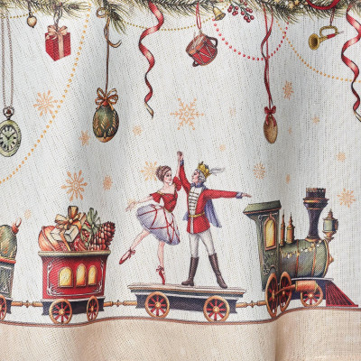 Скатерть d185 cm круглая, " ЩЕЛКУНЧИК" цвет: бежевый, tm , полиэстер 100% (кор=22шт.) LEFARD 986-002-25-9