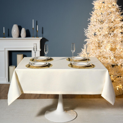 Скатерть 140х180 cm прямоугольная, "ФЕЕРИЯ. ЗОЛОТО", цвет: бежевый, tm , полиэстер 100% (кор= LEFARD 986-003-20-9