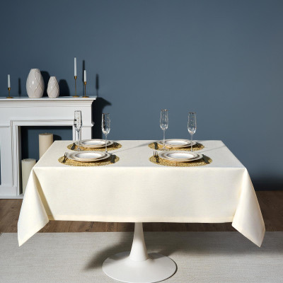 Скатерть 140х180 cm прямоугольная, "ФЕЕРИЯ. ЗОЛОТО", цвет: бежевый, tm , полиэстер 100% (кор= LEFARD 986-003-20-12