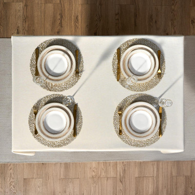 Скатерть 140х180 cm прямоугольная, "ФЕЕРИЯ. ЗОЛОТО", цвет: бежевый, tm , полиэстер 100% (кор= LEFARD 986-003-20-4