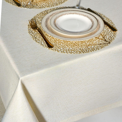 Скатерть 140х180 cm прямоугольная, "ФЕЕРИЯ. ЗОЛОТО", цвет: бежевый, tm , полиэстер 100% (кор= LEFARD 986-003-20-8