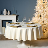 Скатерть d190 cm круглая, "ФЕЕРИЯ. ЗОЛОТО", цвет: бежевый, tm , полиэстер 100% (кор=22шт.) LEFARD 986-003-25
