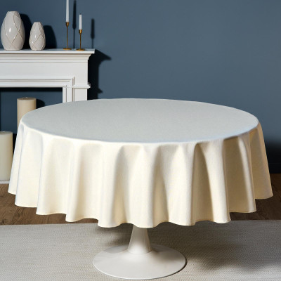 Скатерть d190 cm круглая, "ФЕЕРИЯ. ЗОЛОТО", цвет: бежевый, tm , полиэстер 100% (кор=22шт.) LEFARD 986-003-25-8