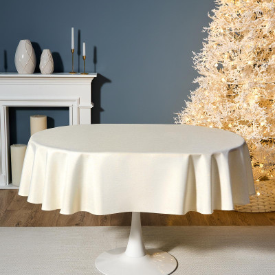 Скатерть 140х180 cm овальная, "ФЕЕРИЯ. ЗОЛОТО", цвет: бежевый, tm , полиэстер 100% (кор=28шт. LEFARD 986-003-27-6