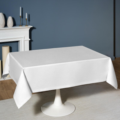 Скатерть 140х180 cm прямоугольная, "ФЕЕРИЯ. СЕРЕБРО", цвет: белый, tm , полиэстер 100% (кор=2 LEFARD 986-004-20-16