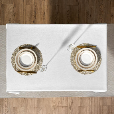 Скатерть 140х180 cm прямоугольная, "ФЕЕРИЯ. СЕРЕБРО", цвет: белый, tm , полиэстер 100% (кор=2 LEFARD 986-004-20-7