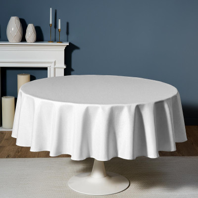 Скатерть d190 cm круглая, "ФЕЕРИЯ. СЕРЕБРО", цвет: белый, tm , полиэстер 100% (кор=22шт.) LEFARD 986-004-25-8