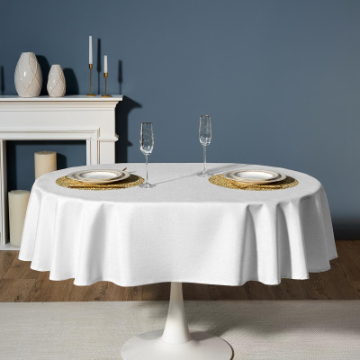 Скатерть 140х180 cm овальная, "ФЕЕРИЯ. СЕРЕБРО", цвет: белый, tm , полиэстер 100% (кор=28шт.) LEFARD 986-004-27-9