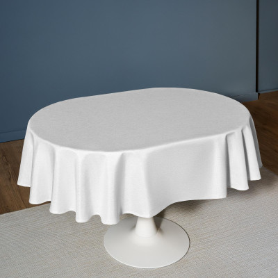 Скатерть 140х180 cm овальная, "ФЕЕРИЯ. СЕРЕБРО", цвет: белый, tm , полиэстер 100% (кор=28шт.) LEFARD 986-004-27-12