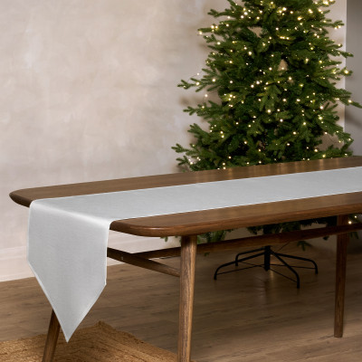 Дорожка на стол 45х150 cm "ФЕЕРИЯ. СЕРЕБРО", цвет: белый, tm , полиэстер 100% (кор=80шт.) LEFARD 986-004-3-14