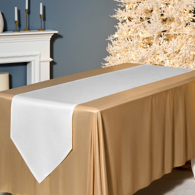 Дорожка на стол 45х220 cm "ФЕЕРИЯ. СЕРЕБРО", цвет: белый, tm , полиэстер 100% (кор=60шт.) LEFARD 986-004-31-8