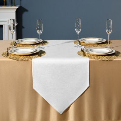 Дорожка на стол 45х300 cm "ФЕЕРИЯ. СЕРЕБРО", цвет: белый, tm , полиэстер 100% (кор=42шт.) LEFARD 986-004-32-6